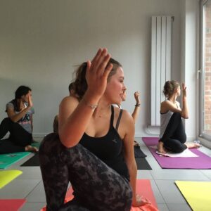Small-group yoga class in our home studio